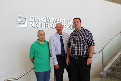 Lee Eschler and Aaron Austin with DNR Executive Director Mike Styler