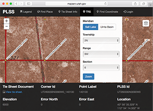 PLSS Tie Sheet Viewer