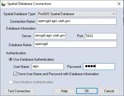 Global Mapper Connection Properties